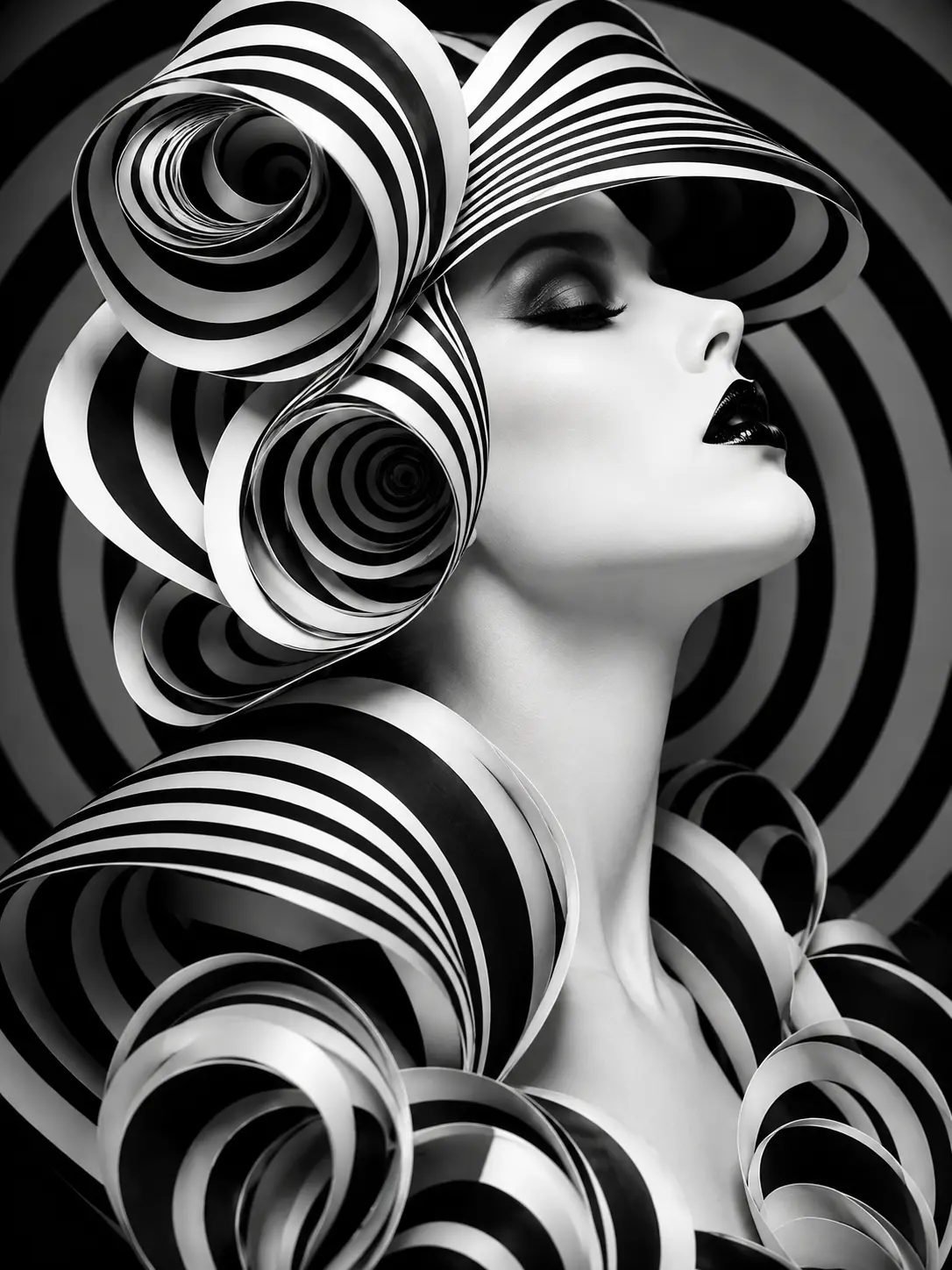 Monochrome Bloom — Abstract Portraits artwork by RORISPRINTS