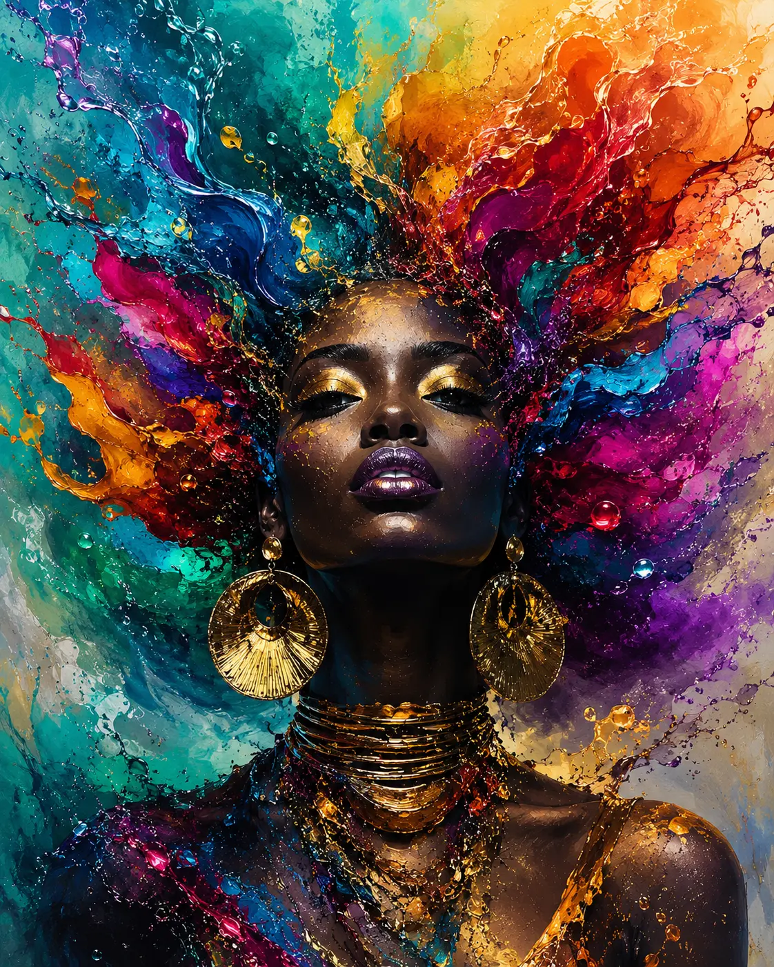 Chromatic Ascension — African Woman artwork by RORISPRINTS