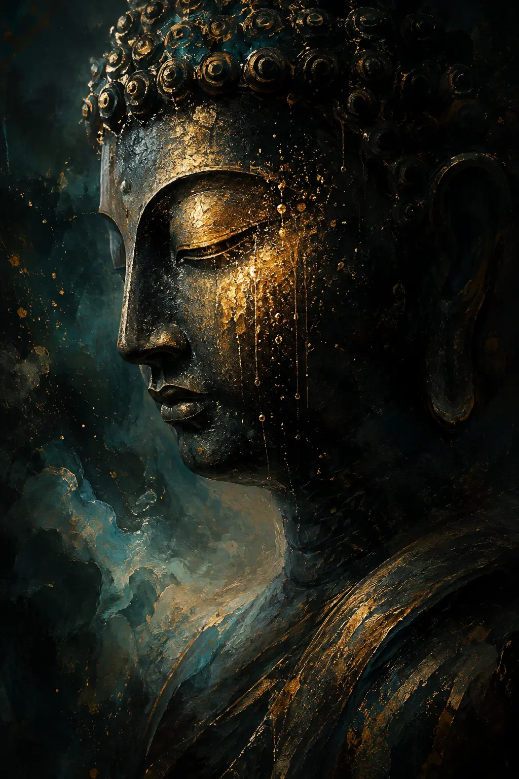 Emerald Contemplation — Buddha & Divinities artwork by RORISPRINTS