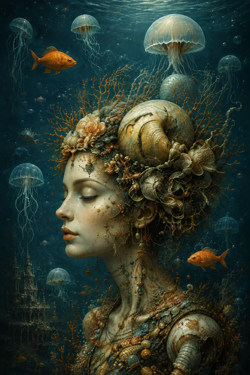 Tideborn Queen — Surrealism artwork by RORISPRINTS